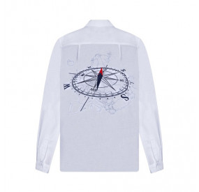 Linen shirt with embroidery Compass